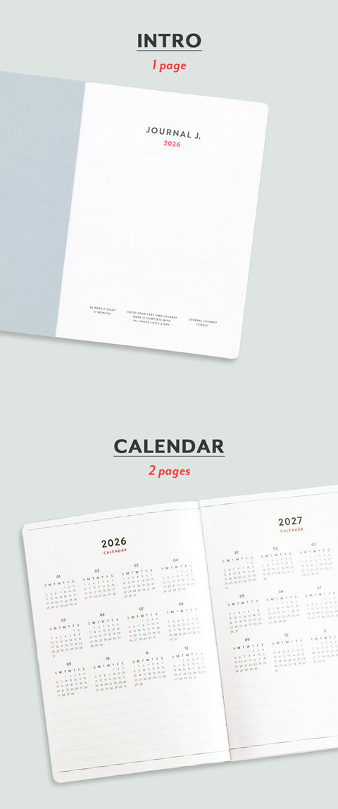 2026 Journal J. Weekly Planner B6 [7colors]
