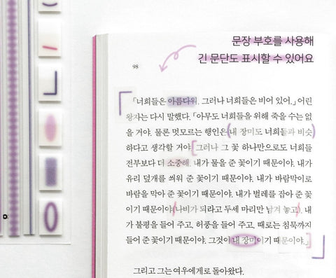 Index Long Highlighter Mark Sticky Notes [4types]