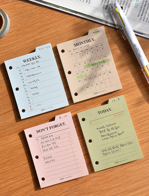Freestyle Index Pad Mini 3 Holes Inserts [17types] | 3 Ring Diary Inserts