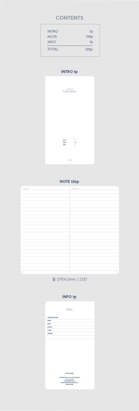 A Piece Of Point Line Notebook [5colors]