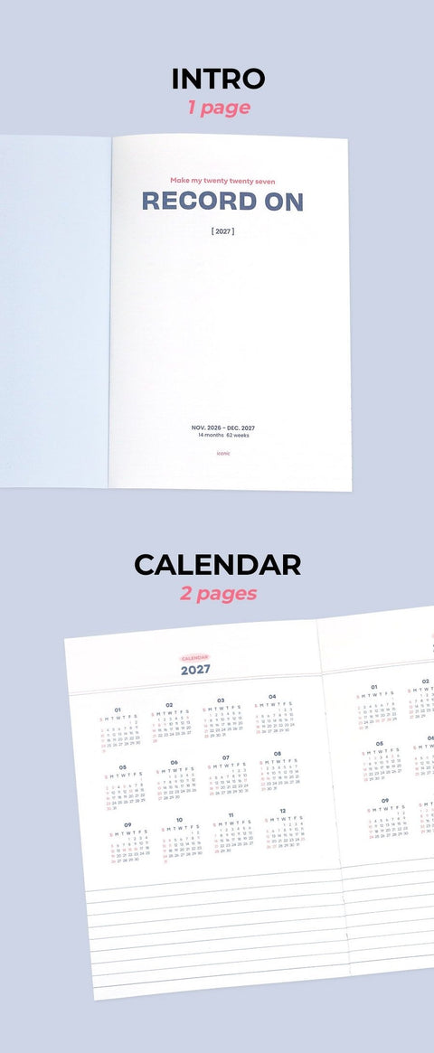 2027 Record On Weekly Planner B6 [4colors]