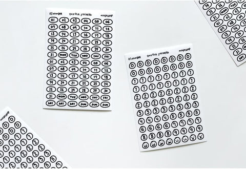 Uncut Deco Seal Sticker [Round Number] | 8sheets