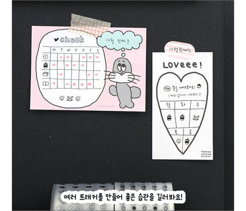 Drew a Daily Deco Kiss Cut 45mm [4types] | Kiss Cut Deco Sticker