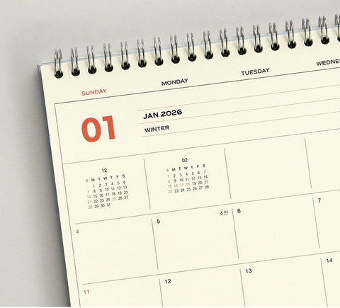 2026 Flow Monthly Planner A4 [2colors] | 2026 Desk Calendar