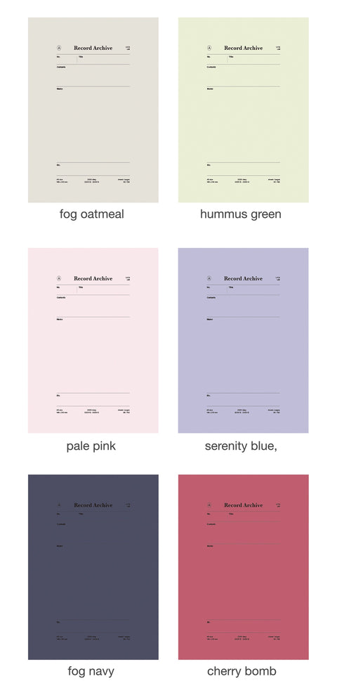 2026 Record Archive Weekly Planner A6 [4colors]