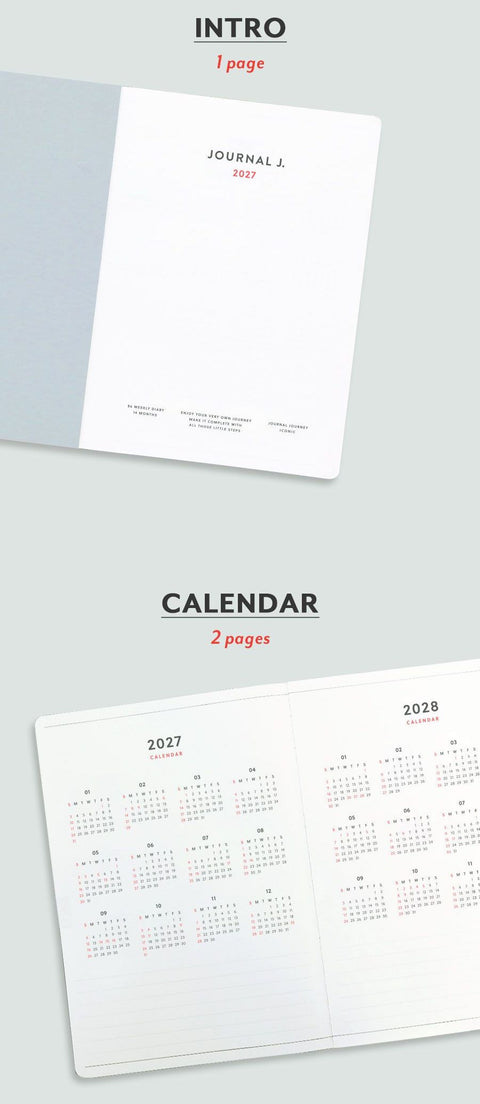 2027 Journal J. Weekly Planner B6 [7colors]