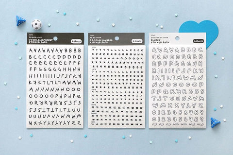 Doodle Alphabet Sticker Pack | Capital Case + Lower Case | 6 sheets