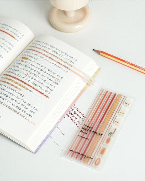 Index Long Highlighter Mark Sticky Notes [4types]