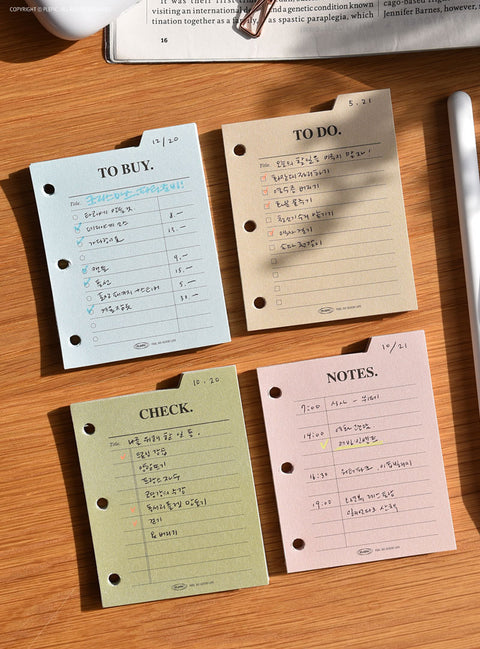Freestyle Index Pad Mini 3 Holes Inserts [17types] | 3 Ring Diary Inserts