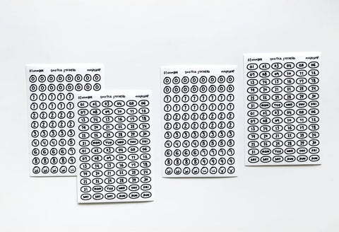 Uncut Deco Seal Sticker [Round Number] | 8sheets