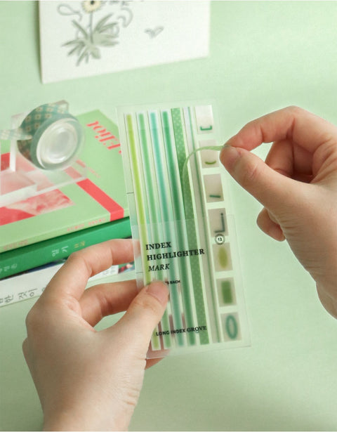 Index Long Highlighter Mark Sticky Notes [4types]