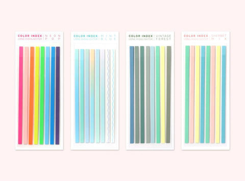 Color Index Long Highlighter Sticky Notes [4types]
