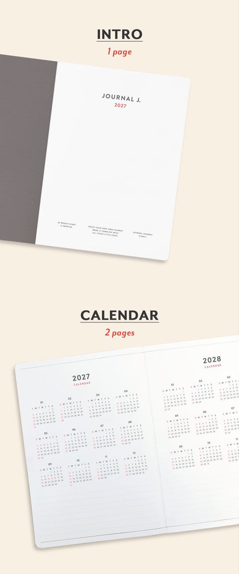 2027 Journal J. Weekly Planner A5 [7colors]