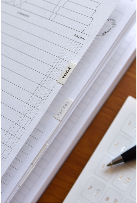 Inner Index Tab Sticker_Silver [8colors] | Leather Texture