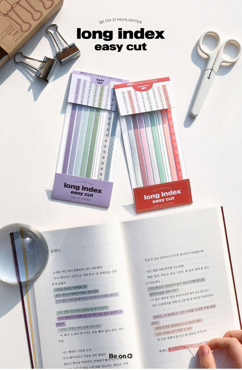 Long Index Easy Cut Highlighter Sticky Notes [2types]