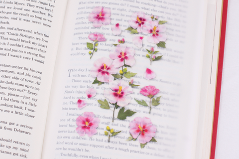 Pressed Flower Sticker [Rose of Sharon] | Printed Dried Flower Sticker