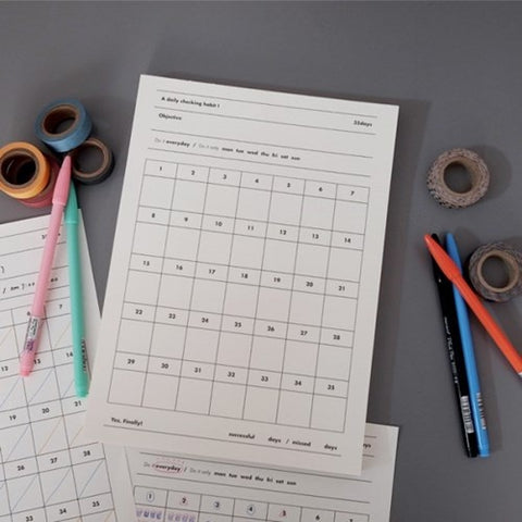 Daily Checking Habit 35days | 100sheets