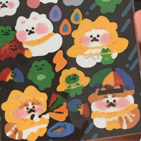 Kitty Planner Sticker [Rainy Day] | Journal Seal Stickers, Decorative Scrapbooking Stickers