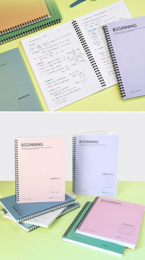 Beginning Twin Ring Notebook B5 [4types] | Line | Grid | Cornell