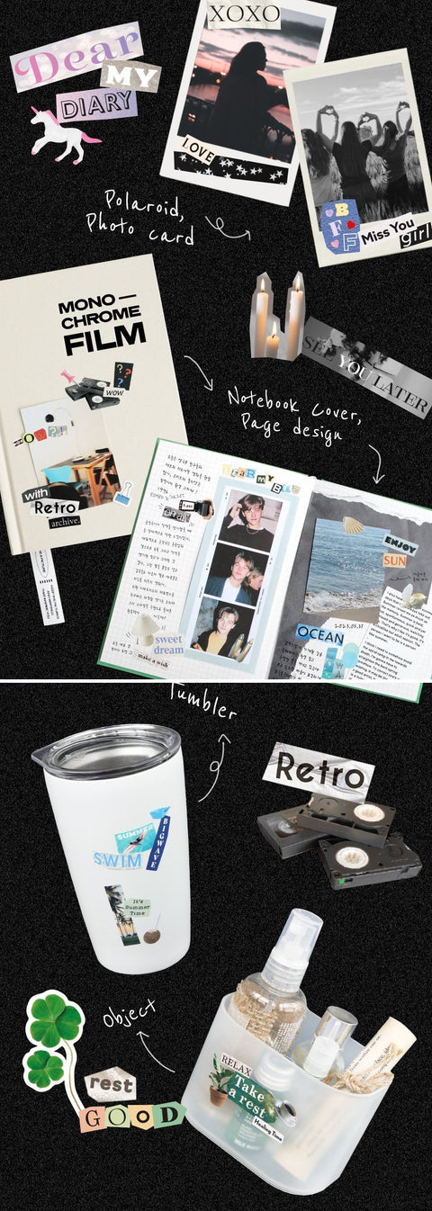 Magazine Collage Sticker Pack | 6sheets