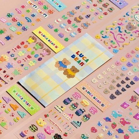 Luca Bear Seal Sticker Pack Set | 8sheets