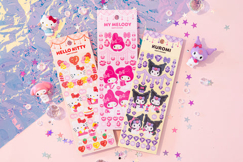 Sanrio Party Seal Sticker [7types] | Kuromi | Hello Kitty | Pompompurin | Kerokerokeroppi