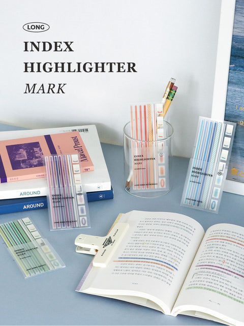 Index Long Highlighter Mark Sticky Notes [4types]