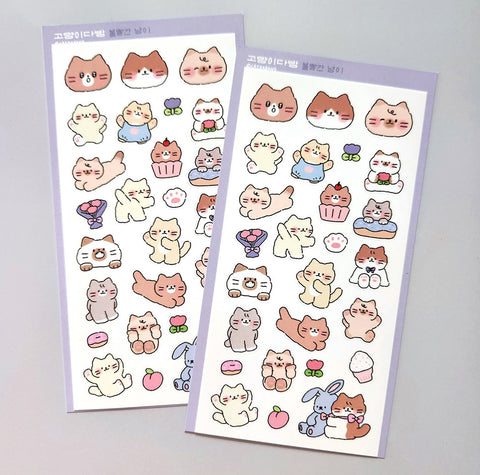 Cheek-red Cat Seal Sticker