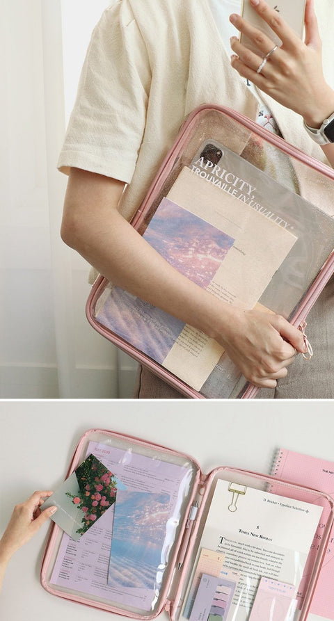 13" Lucid Book iPad Laptop Pouch [4colors] | Transparent Laptop Case