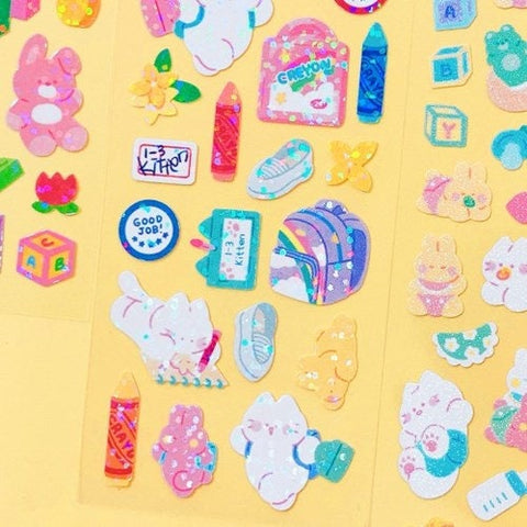 Twinkle Deco Sticker [School Kitty]