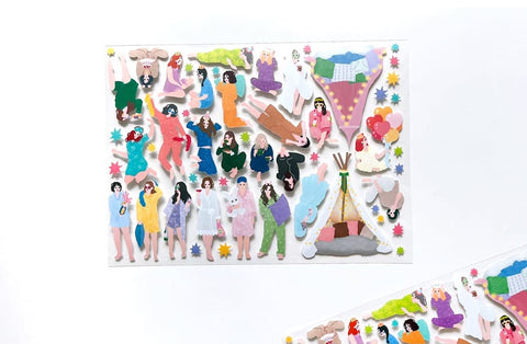 Pajamas Party Seal Sticker | Deco Sticker