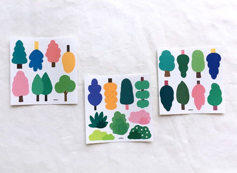 Tree Sticker Set | un cut lines stickers | 15sheets