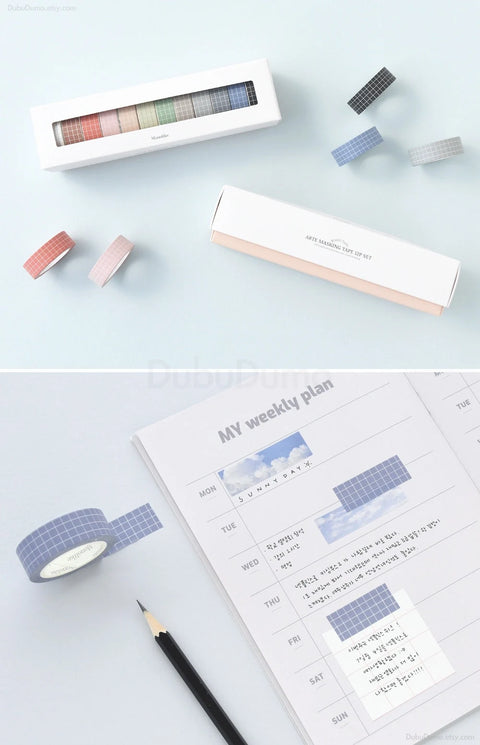 Arte Masking Tape 12P SET [Gloomy Grid]