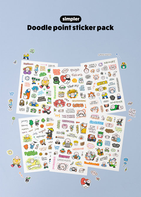 Simpler Doodle Point Sticker Pack | 6sheets