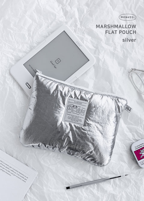 momossi Marshmallow Flat Pouch [Silver]