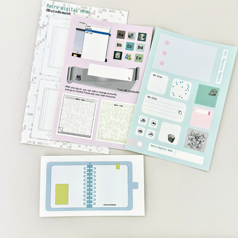 Retro Digital Memo Sticker Pack