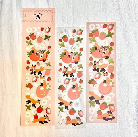 Deco Seal Sticker [Fox & Strawberry]