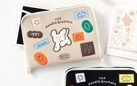 Brunch Brother 11" Poodle iPad Pouch [2colors] | 11inch Tablet PC Case