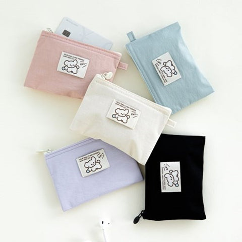 Coi Twill Flat Mini Pouch [5colors] | Mini Makeup Pouch