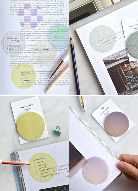 Moist Round Sticky Notes [16types] | Tracing Adhesive Paper