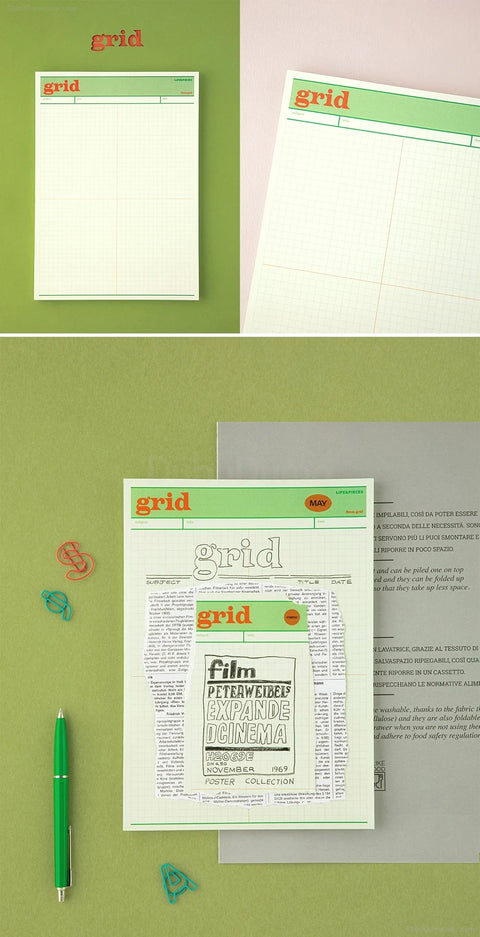 LIFE&PIECES B5 Memo Pad [5types] | Study Notepad | Grid, Half, Layout