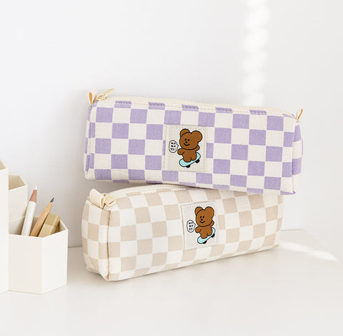 Momossi Checkerboard Pencil Pouch [3colors] | Pen Case