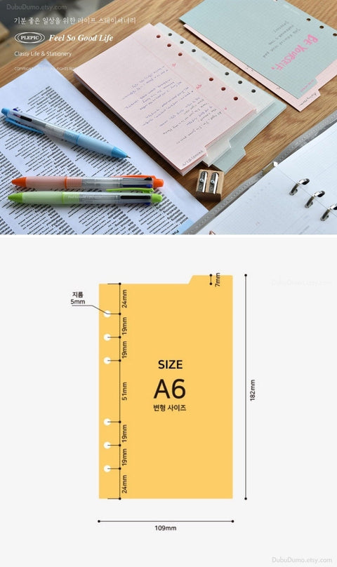 A6 Planner Inserts [5types] | Grid, Line Inserts, Diary Inserts, Refill
