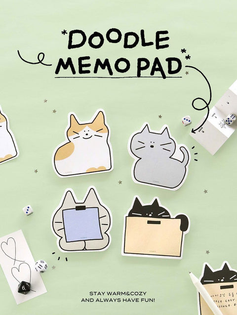 Doodle Cat Memo Pad [4types] | Kitty Notepad
