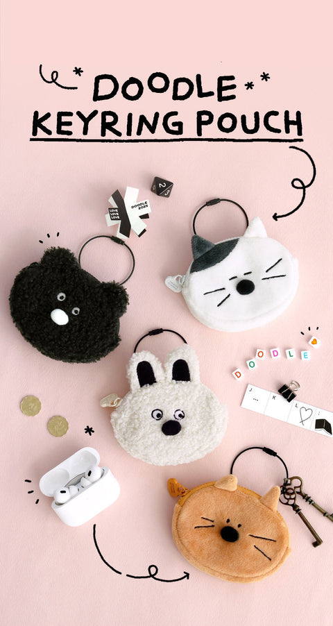 Doodle Key Ring Pouch [4types] | AirPods Case