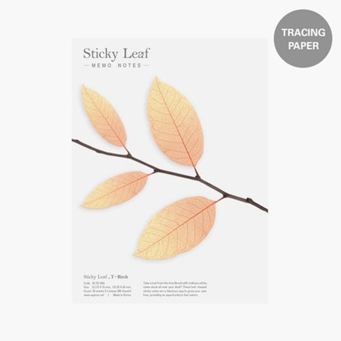 Birch Leaf Tracing Sticky Notes L [2colors]