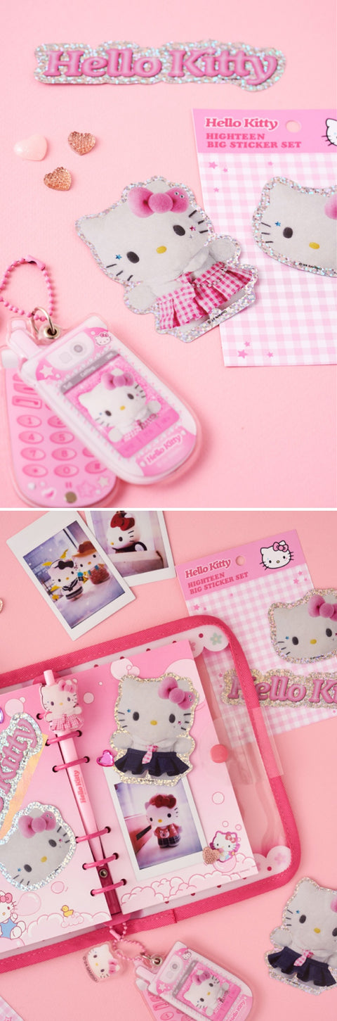 Highteen Hello Kitty Hologram Big Sticker Set