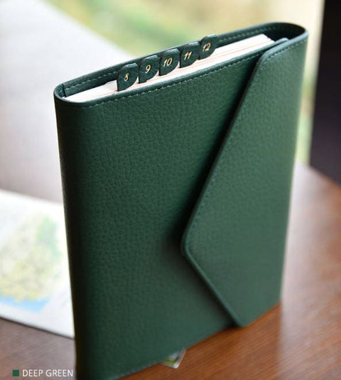 Leaf Leather Index Tab Sticker ver.4 [6colors] | Leather Texture