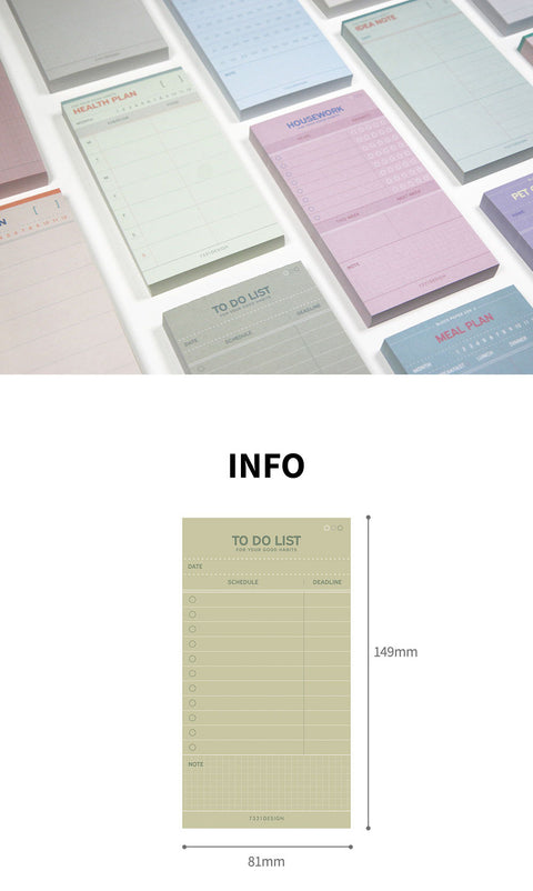 Block Paper Memo Pad v.2 [24types] | Daily Notepad | For Your Good Habits