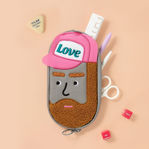 Beard Man Pencil Case ver.2 [2types] | Pen Pouch